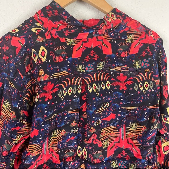 Chufy Memories Of Peru Top Blouse Print Button Down - Picture 8 of 11